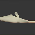 White Pointed Toe Mules With Pink Inner And Bow Detail