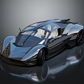 Futuristic Supercar With Sleek Aerodynamic Design Metallic Paint Transparent Roof And Sporty Wheels