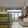 Supermarket Department Store Interior Featuring Well Arranged Shelves Various Products And Bright Lighting