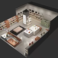 Great Fashion Store Modern Interior With Display Shelves Bags And Shoes