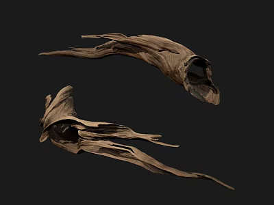 Natural Stone Wood Decorative Pieces With Weathered Texture And Unique Shape 3d model