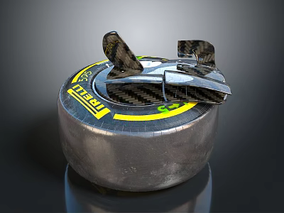 Cheetah Curling Stone Winter Sports Equipment With Yellow Stripe Carbon Fiber Top 3d model