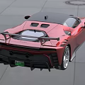 Red Sports Car With Sleek Aerodynamic Design In Urban Setting