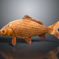 Orange Carp Aquatic Animal With Detailed Scales And Shiny Skin Texture