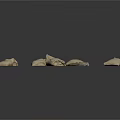 White Textured Fabric Bags Scattered On Gray Background With Various Shapes