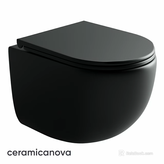 Black Modern Toilet With Sleek Wall Mounted Design And Contemporary Look 3d model 