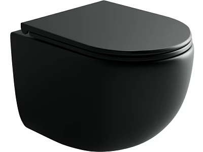 Black Modern Toilet With Sleek Wall Mounted Design And Contemporary Look 3d model