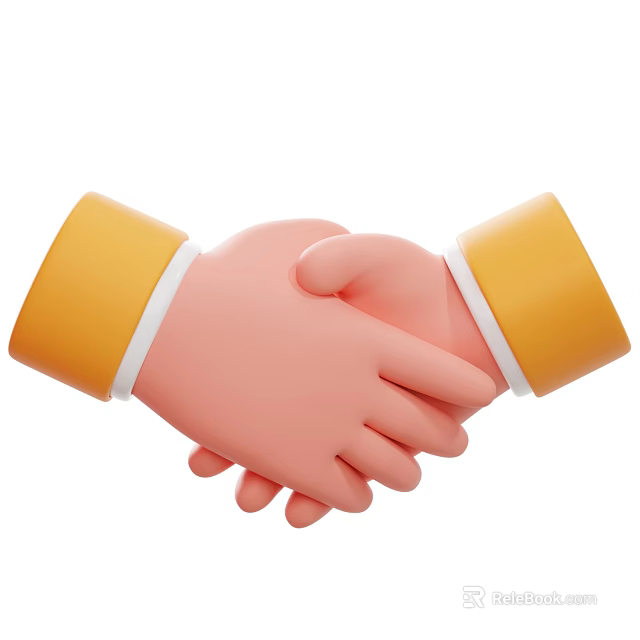 Pink Hands Shaking With Yellow Cuffs And White Edges Design 3d model