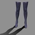 Dark Fitted Bodysuit With Front Zipper Long Sleeves And Matching Long Boots
