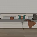 New Chinese Double Sofa Multi-Person Sofa 3d model