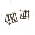 Wooden Spiked Defensive Barriers Historical Model Replicas Display Set