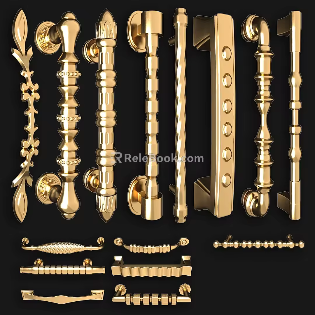 Collection of modern door handle door handles 3d model
