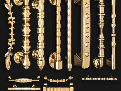 Collection of modern door handle door handles 3d model