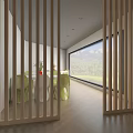 Cultural Center Modern Interior With Green Tree Art Installations And Exhibition Space