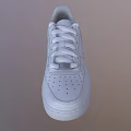 White Lace Up Low Top Athletic Shoes With Clean Design And White Sole