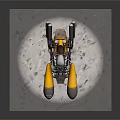 Yellow Motorcycle With Metallic Parts And Dual Exhaust Pipes On Dirt Ground