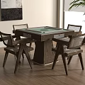 Mahjong Table and Chair Combination Mahjong Table Single Chair Mahjong Table 3d model