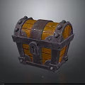 Wooden Treasure Chest with Metal Rivets Curved Top Decorative Lock Storage Box