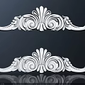 White Carved Decorative Ornament With Intricate Scroll Patterns And Symmetrical Design 3d model