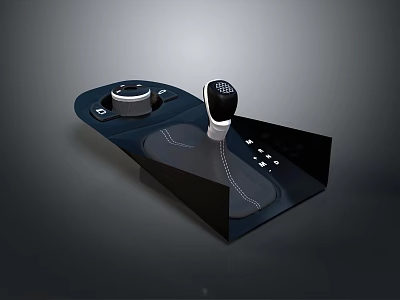 Car Interior Center Console Featuring Gear Shift Lever And Control Buttons Design 3d model
