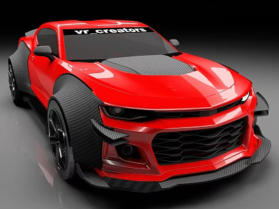 Red Modern Modified Sports Car With Advanced Aerodynamic Body Enhancements 3d model