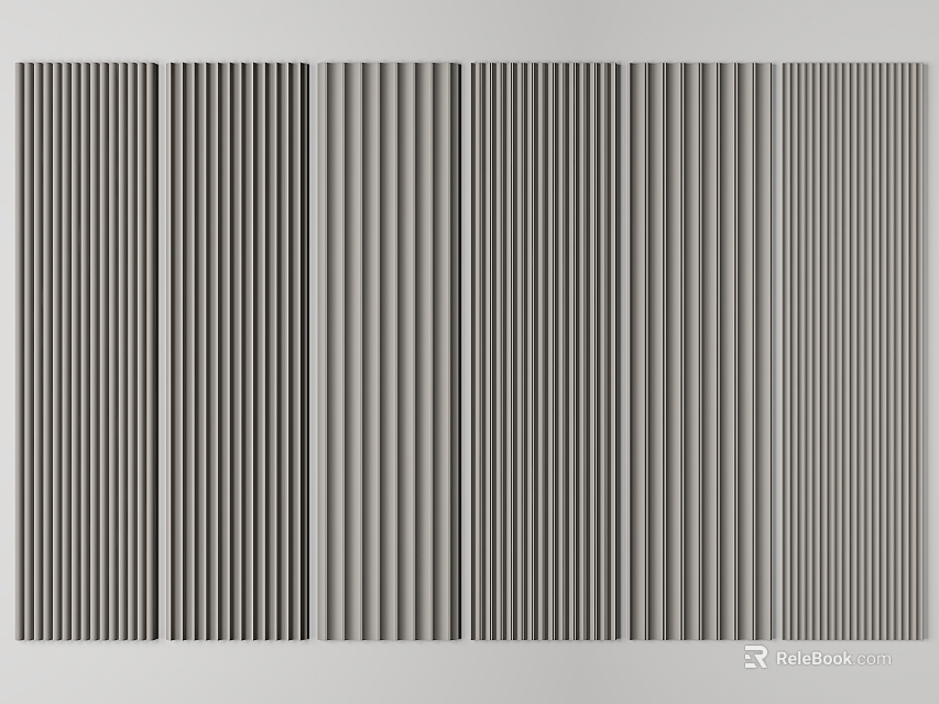 Striped Wall Paneling With Various Tones Design 3d model 