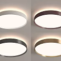 Modern Round Ceiling Lights With White Brown Black Gold Frame Designs 3d model