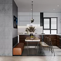 Modern Living Room Interior Design With Sofa Coffee Table Plants Pendant Lights And TV Unit
