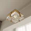 Modern Square Crystal Decorative Ceiling Light With Gold Frame For Indoor Lighting 3d model