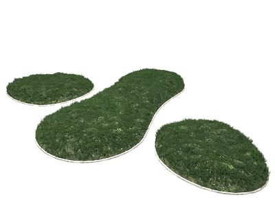 Green Grass Mats with Irregular Shapes for Garden Decoration and Outdoor Lawn Covering 3d model