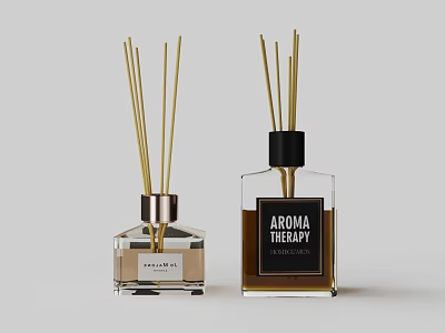 Bathroom Accessories Aroma Therapy Reed Diffuser Bottles With Stylish Sticks Design 3d model