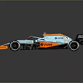 Formula 1 Racing Car With Blue And Orange Livery Cognizant Branding Aerodynamic Design