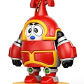 Red Armored Robot Doll With Big Eyes And Blue Nose