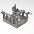 Industrial CNC Machine With Metal Frame Precision Guide Rails And Worktable 3d model