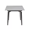Modern Sleek Gray Marble Dining Table With Black Metal Legs Design 3d model