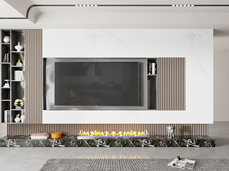 Modern TV background wall 3d model