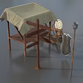 Game props simple shed target shield road signs props benches a group of props low face number low model simple model game sub-era film and television level 3d model