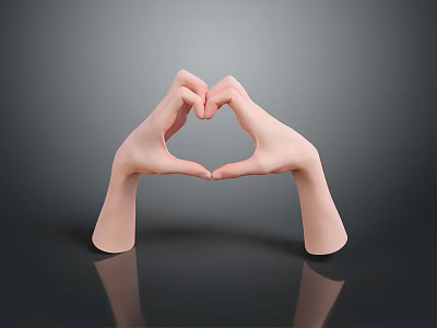 Healthcare Medical Devices Showing Care Through Heart Shape Hand Gesture 3d model