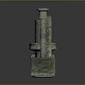 Green Stone Patterned Architectural Decorative Components With Ornate Columns Bases And Ornaments