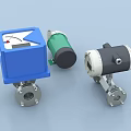 Industrial Equipment Including Pumps Valves Black Blue Green With Metal Connections
