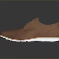 Brown Lace Up Leather Shoes With White Sole And Casual Style Design