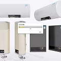 Different Types of Electric Water Heaters in White Beige Gray for Home Daily Use