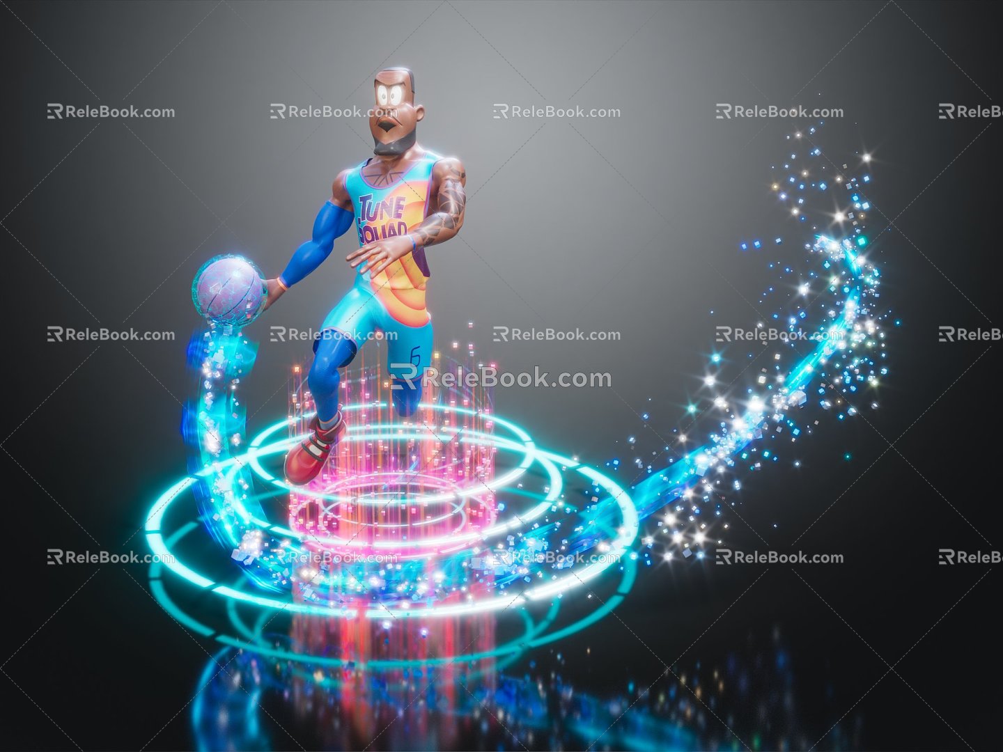 Modern Game Character Basketball Player Basketball Shooting Slam Dunk Cartoon Basketball Player 3d model