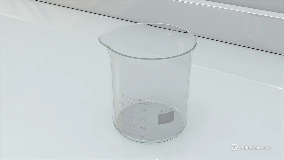 Industrial Glass Beaker Equipment With Clear Measuring Scale And Transparent Design 3d model 
