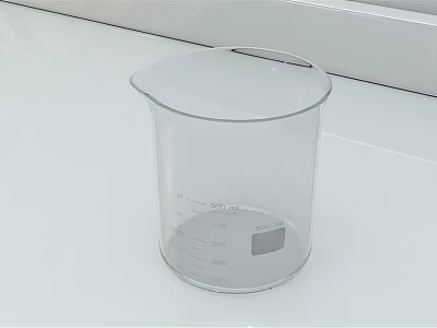 Industrial Glass Beaker Equipment With Clear Measuring Scale And Transparent Design 3d model