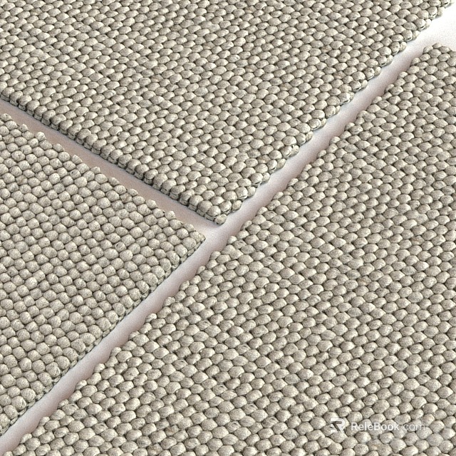 Soft Woven Square Carpet Featuring Neutral Tone Interlocking Design and Modern Texture Pattern 3d model 