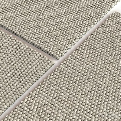Soft Woven Square Carpet Featuring Neutral Tone Interlocking Design and Modern Texture Pattern 3d model
