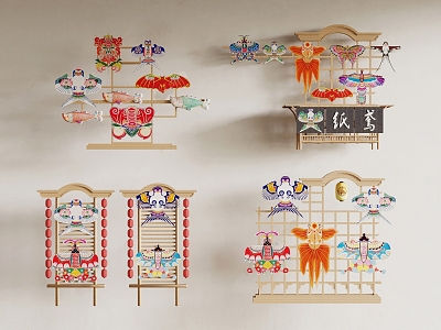 Chinese Kite Display Stand Folk Kite Stand 3d model