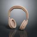 Modern Beige Over Ear Computer Headphones with Soft Cushions and Adjustable Headband