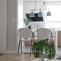 Modern Living And Dining Room Interior With Chandelier Sofa Coffee Table And Plants